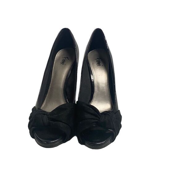 FIONI Women’s Black Peep‎ Toe Stiletto Heels Size 8.5 - Picture 1 of 12